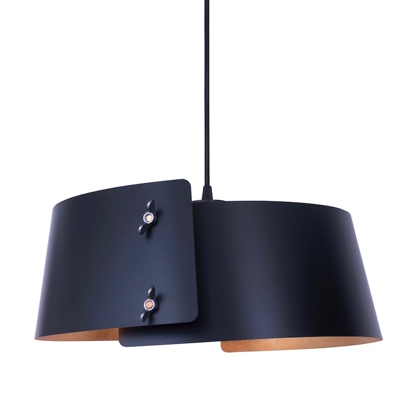 Glipa taklampa svart/råmässing