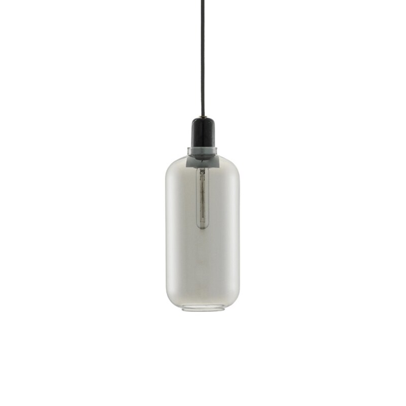 Normann Copenhagen - Amp Taklampa L rökfärgat glas/svart