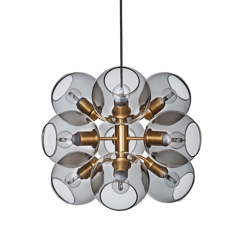 co Bankeryd - Tage 50 Taklampa mässing/rökfärgat glas