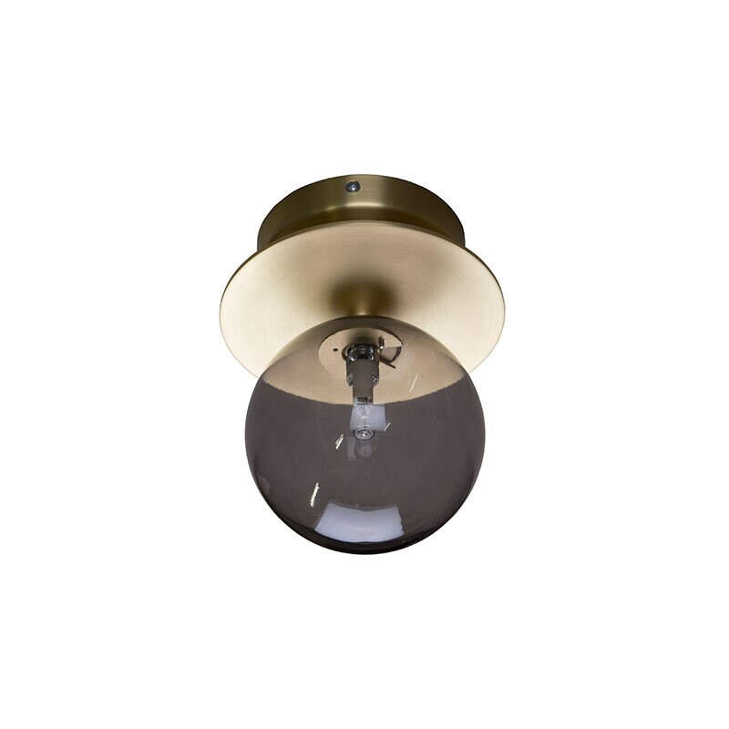 Globen Lighting - Art Deco IP44 badrumsbelysning borstad mässing/rök