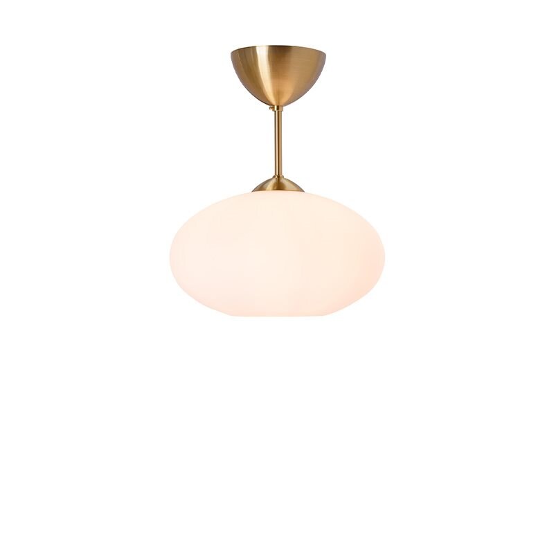 Bullo plafond Ø27 med stång mässing/opalglas