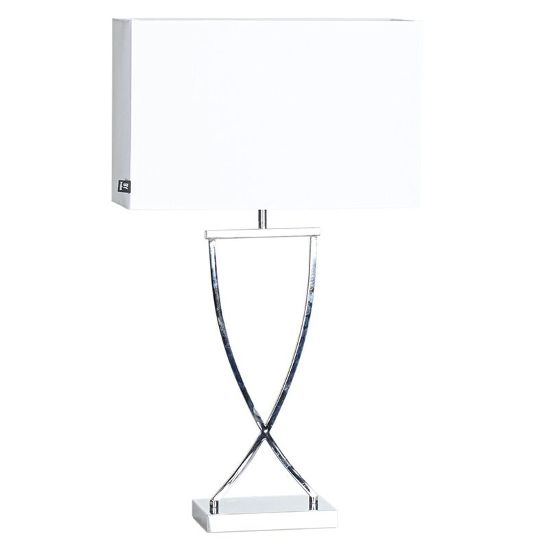 Omega bordslampa krom/vit 69 cm
