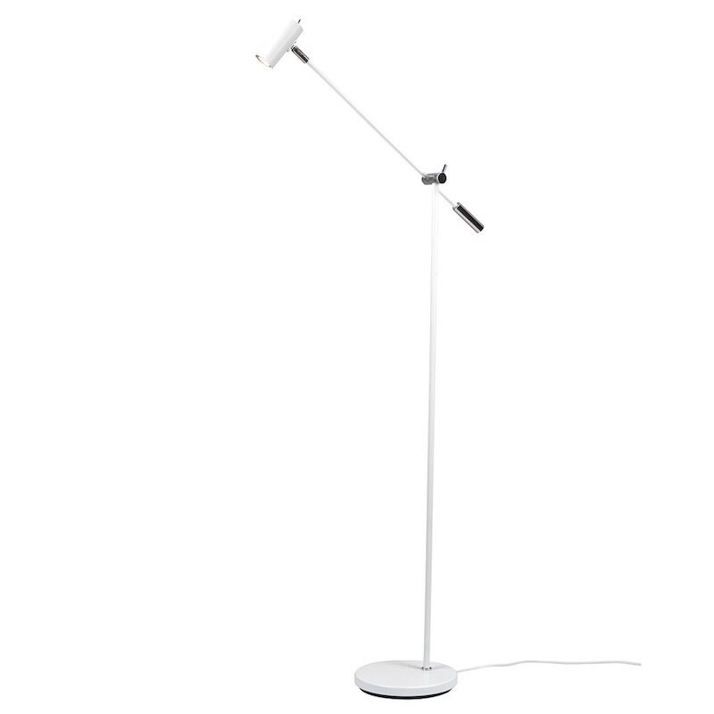 Cato golvlampa dimbar mattvit/aluminium