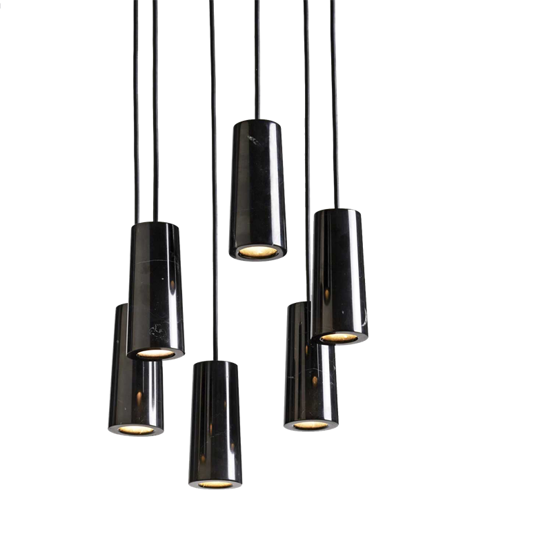 Terence Woodgate - Core 6 kluster taklampa svart Marquina marmor