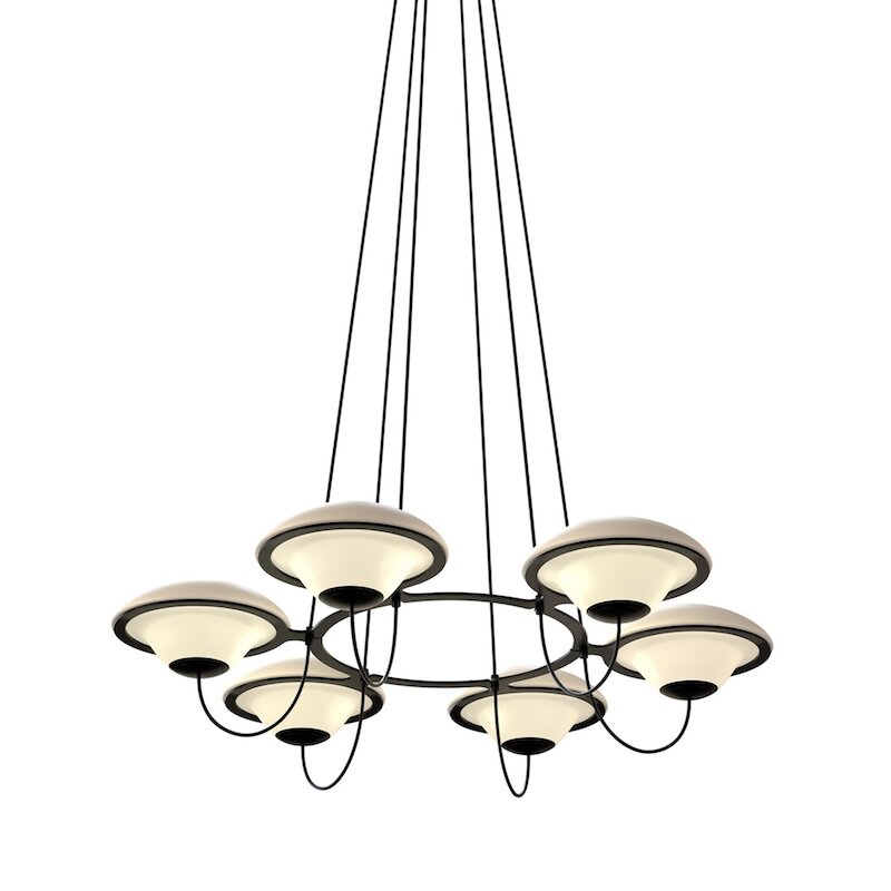 DCWéditions - In The Air 6 taklampa svart/opalglas