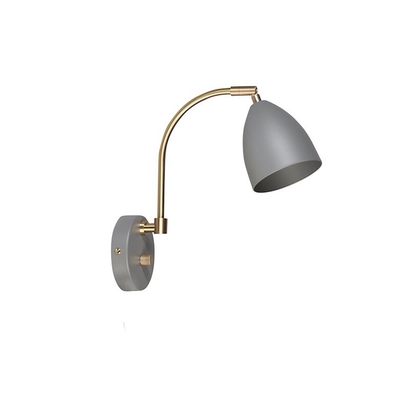 Deluxe vägglampa varmgrå/mässing