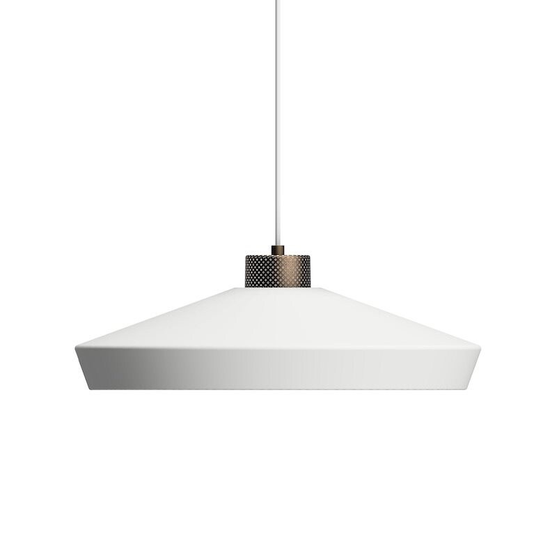 Edge L taklampa mattvit/brons