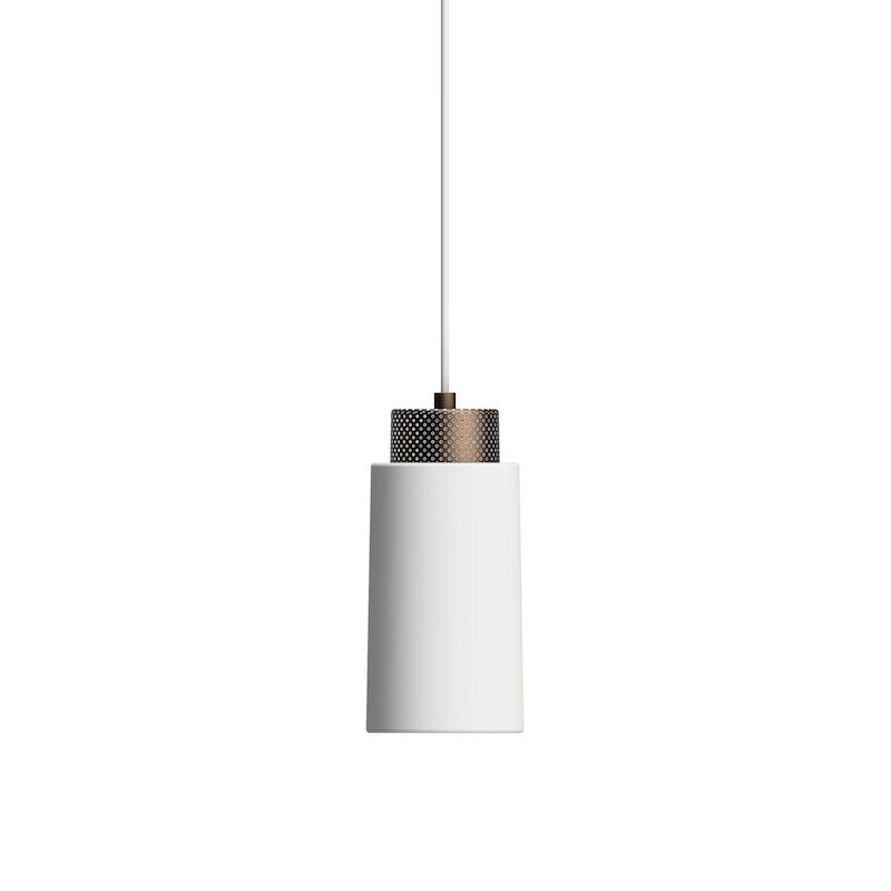 Edge S taklampa mattvit/brons