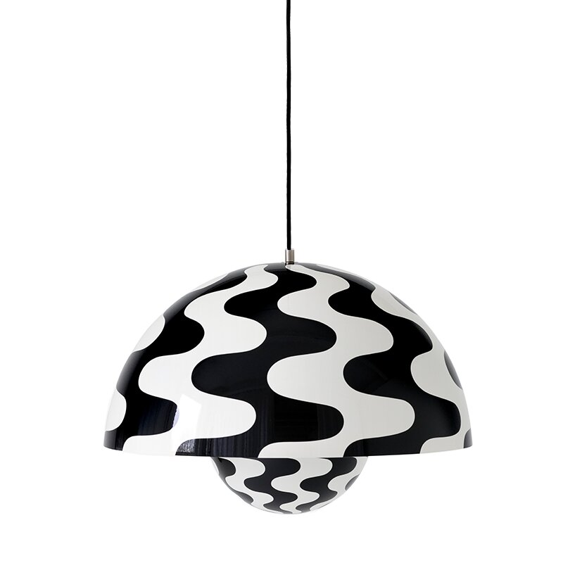 Flowerpot VP2 taklampa black/white pattern