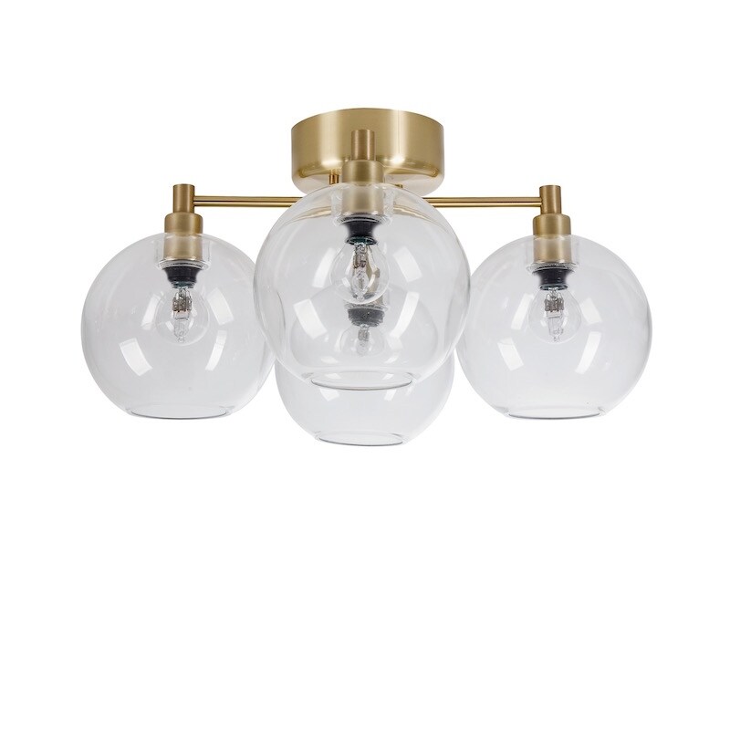 Gloria Ø460 plafond mässing/klart glas