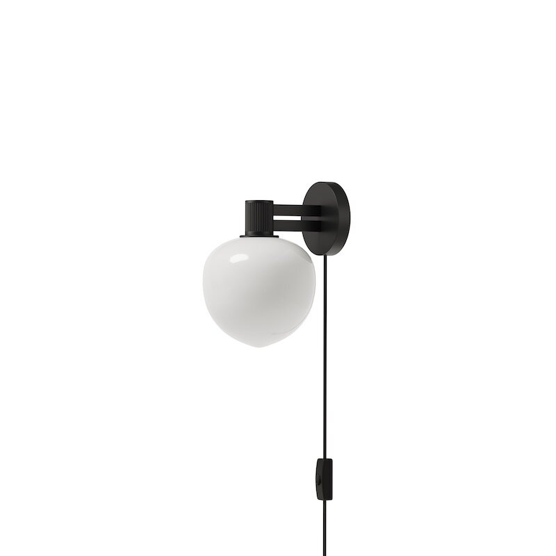 Memoir 120 vägglampa svart/opalglas