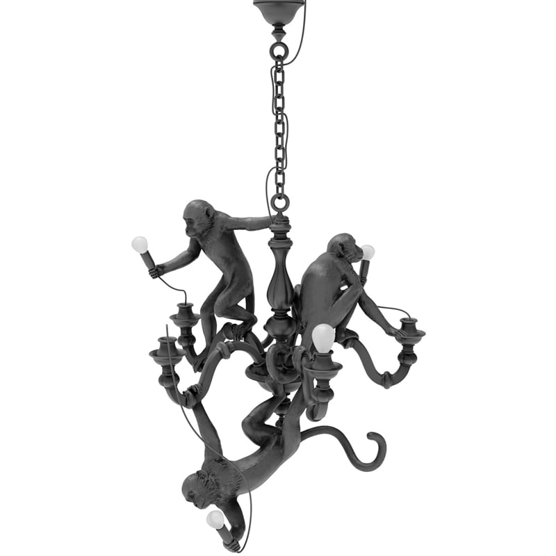 Seletti - Monkey chandelier taklampa svart