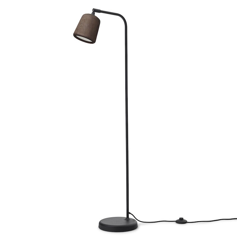 New Works - Material golvlampa rökt ek/svart