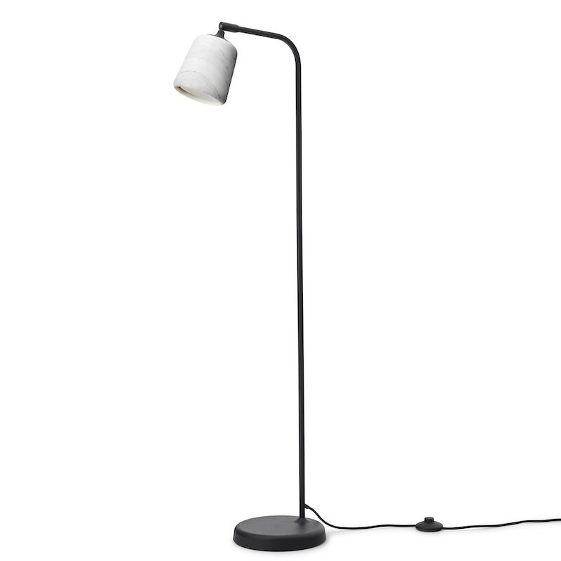 New Works - Material golvlampa vit marmor/svart
