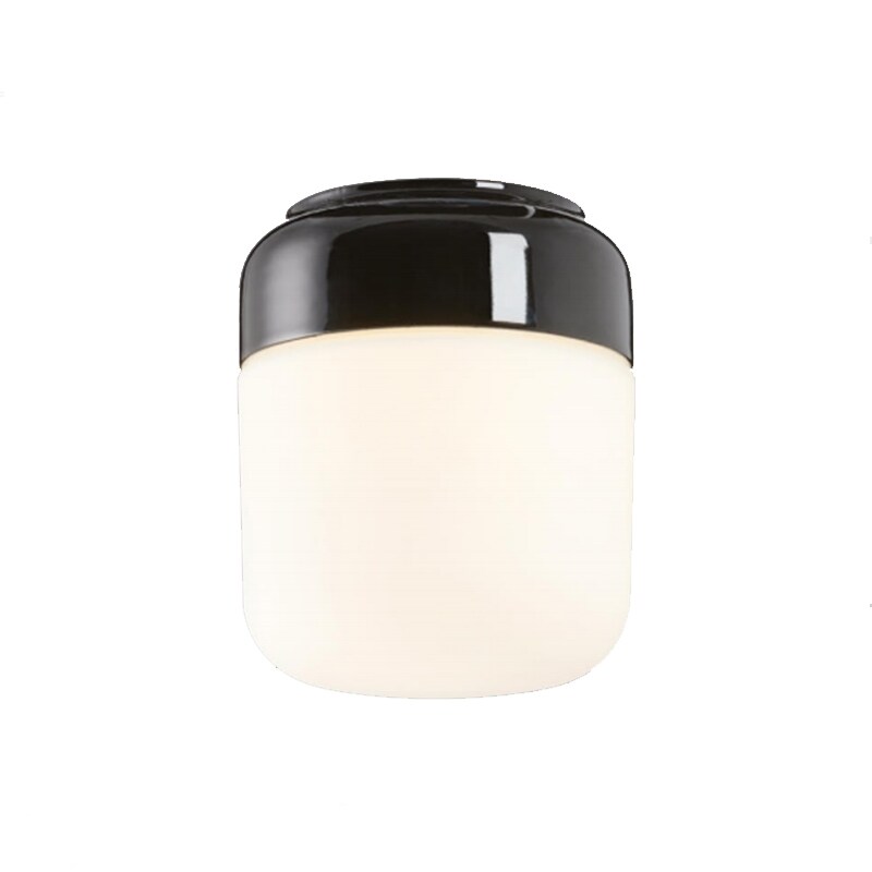 Ohm 140/170mm LED tak/vägglampa opalglas/Svart