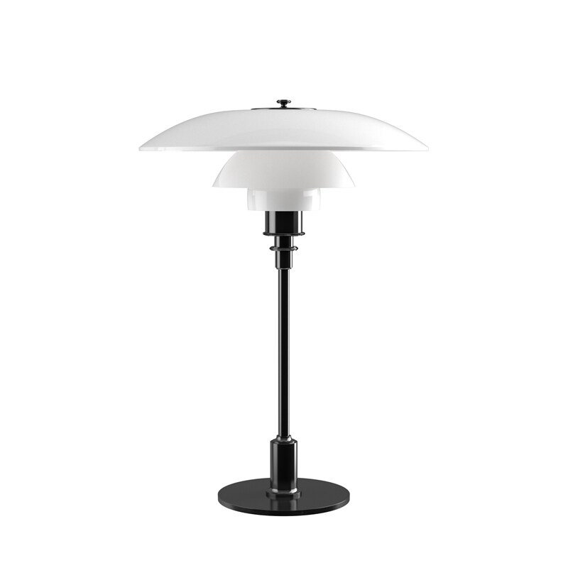 PH 3½-2 ½ Bordslampa glas/svart metalliserad