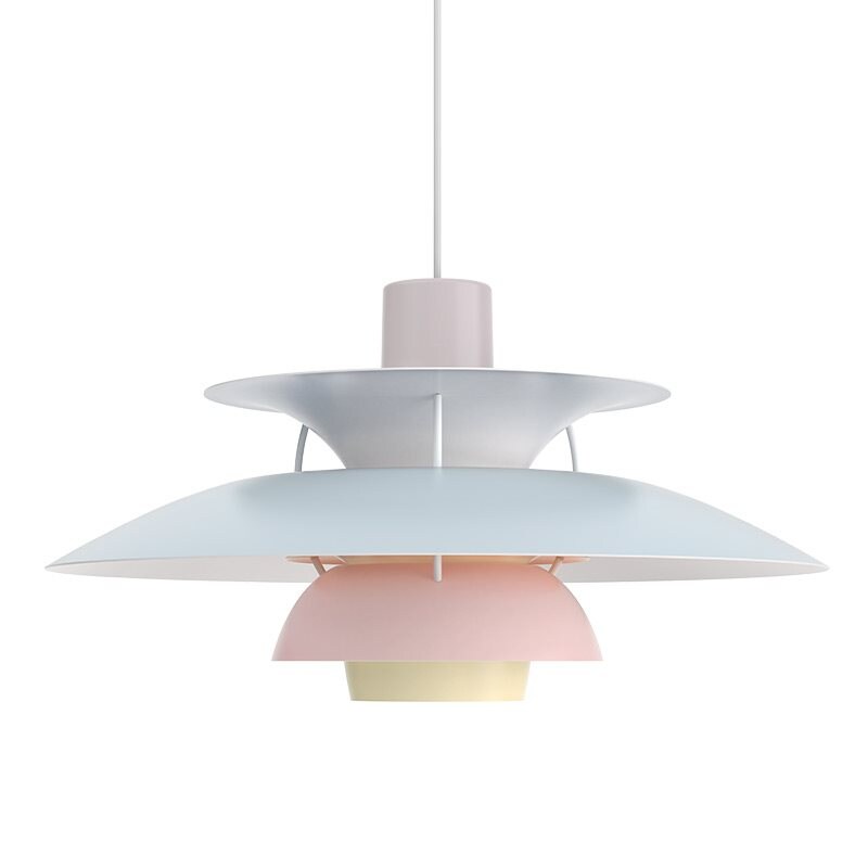 PH 5 Taklampa Pastell Ostrongrå Blå Rosa