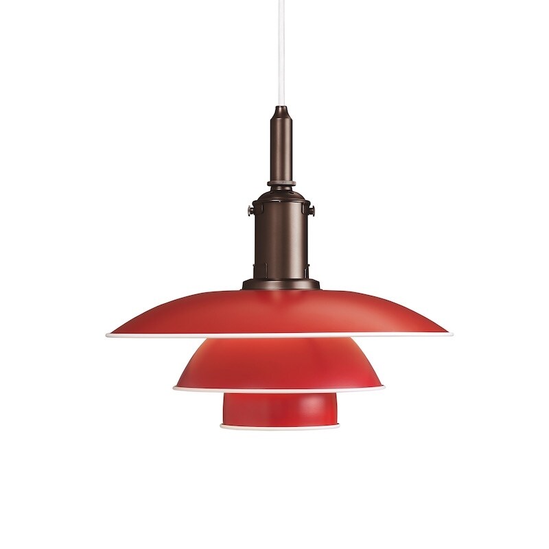 Louis Poulsen - PH 3½-3 Taklampa röd/silkesmatt brunt, koppar