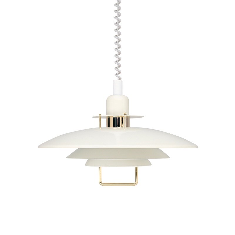 Primus Ø430 taklampa med hiss vitguld Belid Norrmalms Köp Primus II Taklampa 43cm Vit från Belid
