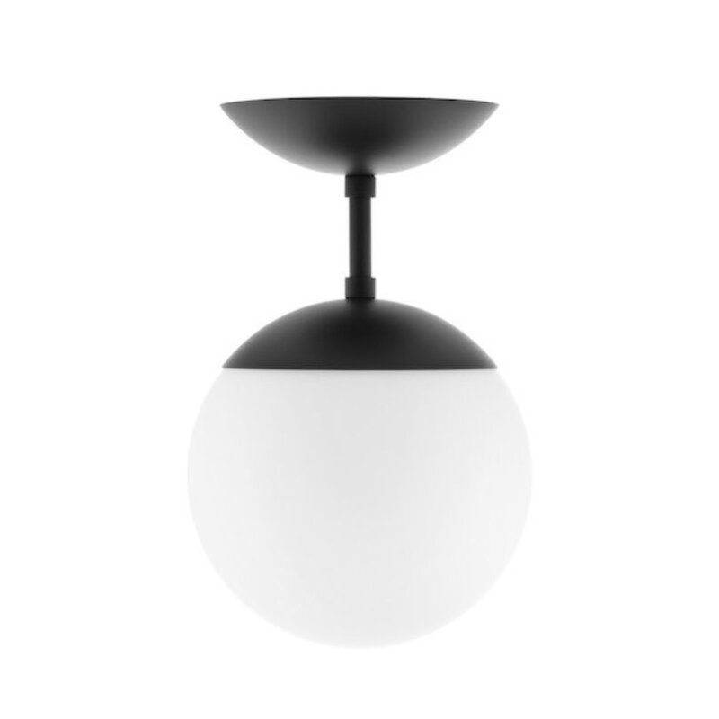Lord tak/vägglampa Ø300 svart/opal glas