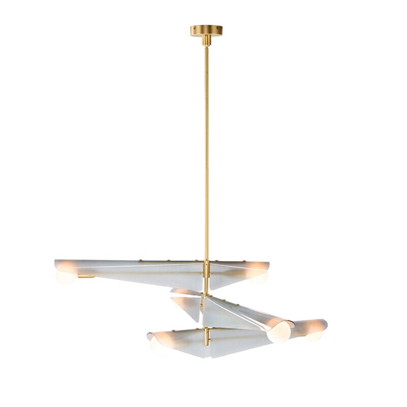 Tala - Sycamore Chandelier 3 Tiers Taklampa Dawn Grey Glass/mässing