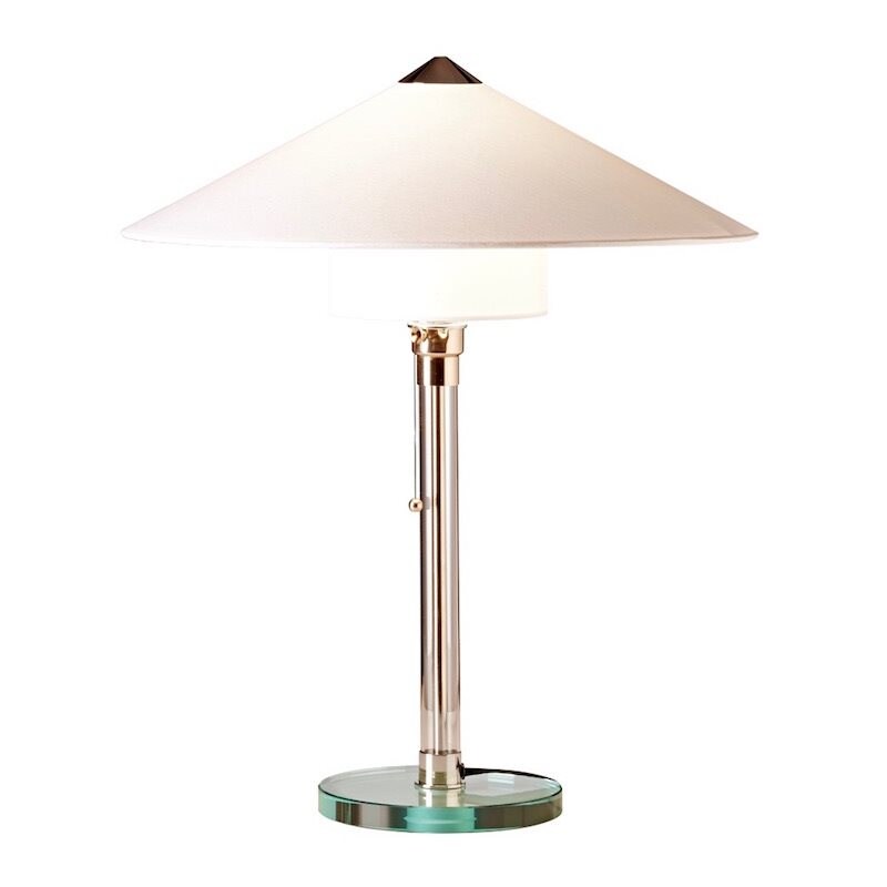 Tecnolumen - WG 27 Wagenfeld Bordslampa glas, nickel, vit