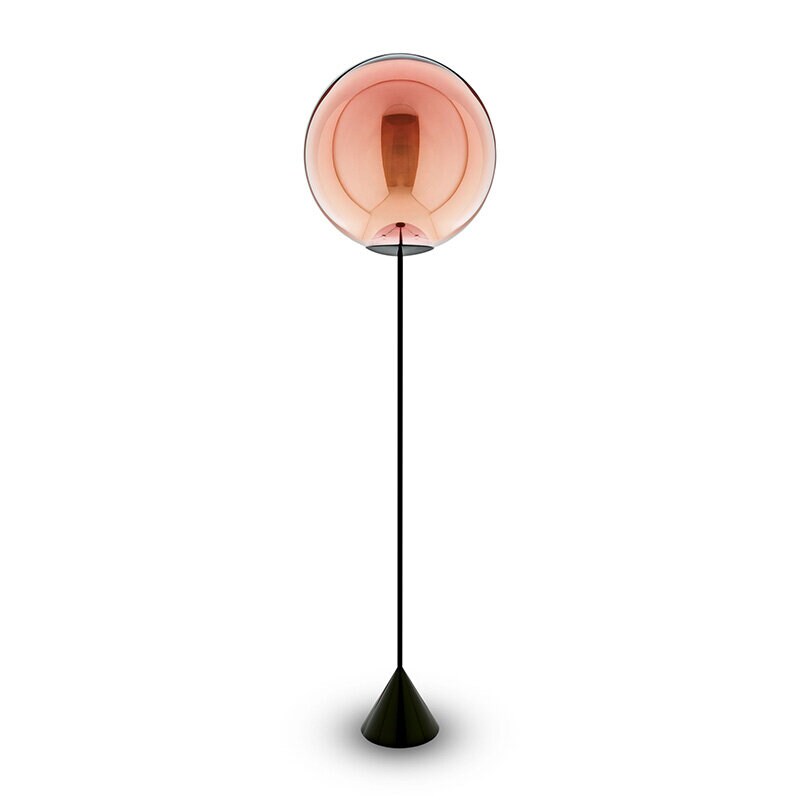 Globe Cone Slim golvlampa koppar/svart