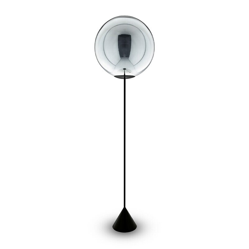 Globe Cone Slim golvlampa silver/svart
