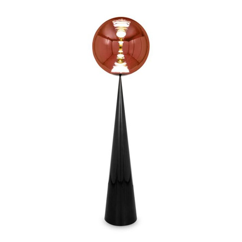 Globe Fat golvlampa koppar/svart