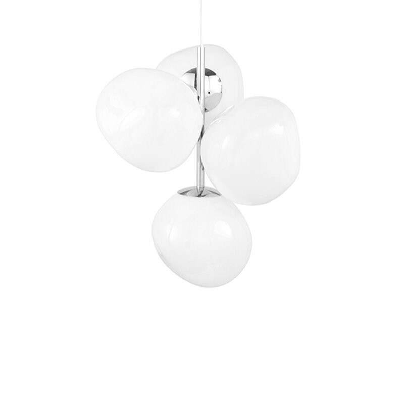 Melt Chandelier mini taklampa opal/silver