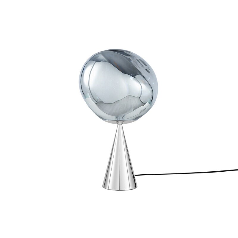 Melt Cone Fat bordslampa silver/ silver