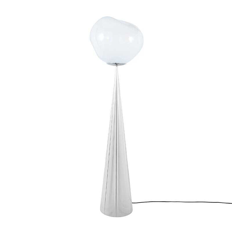 Melt Cone Fat golvlampa opal/silver