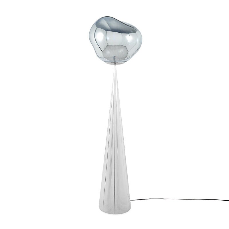 Melt Cone Fat golvlampa silver/ silver