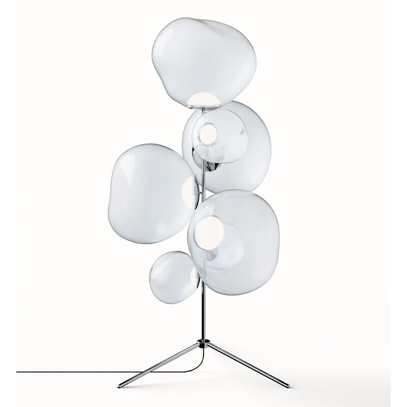 Melt Chandelier golvlampa opal/silver