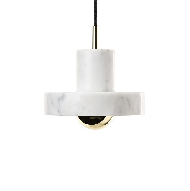 Stone taklampa marmor/guld