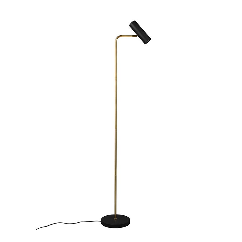 Marley golvlampa borstat mässing/matt svart