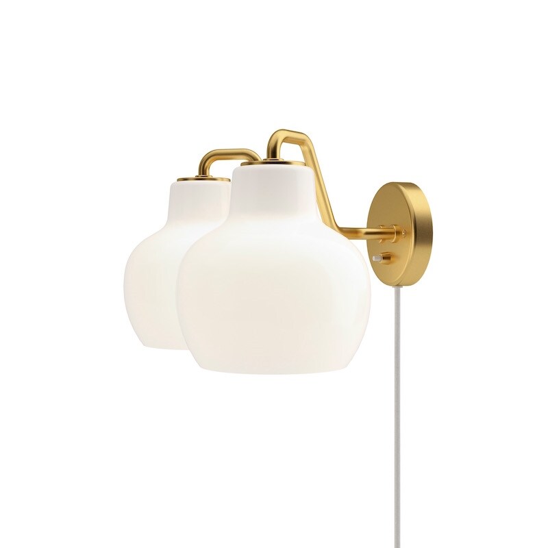VL RING CROWN Vägglampa 2 opalglas/mässing