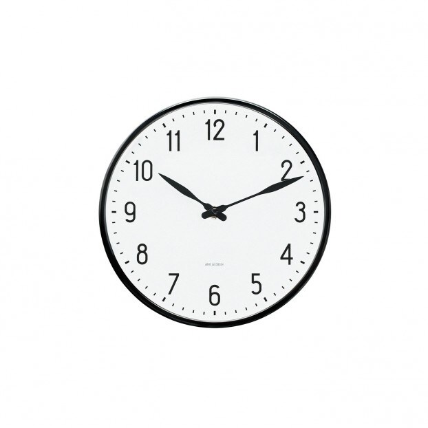 Station Väggur Ø21 cm vit/svart
