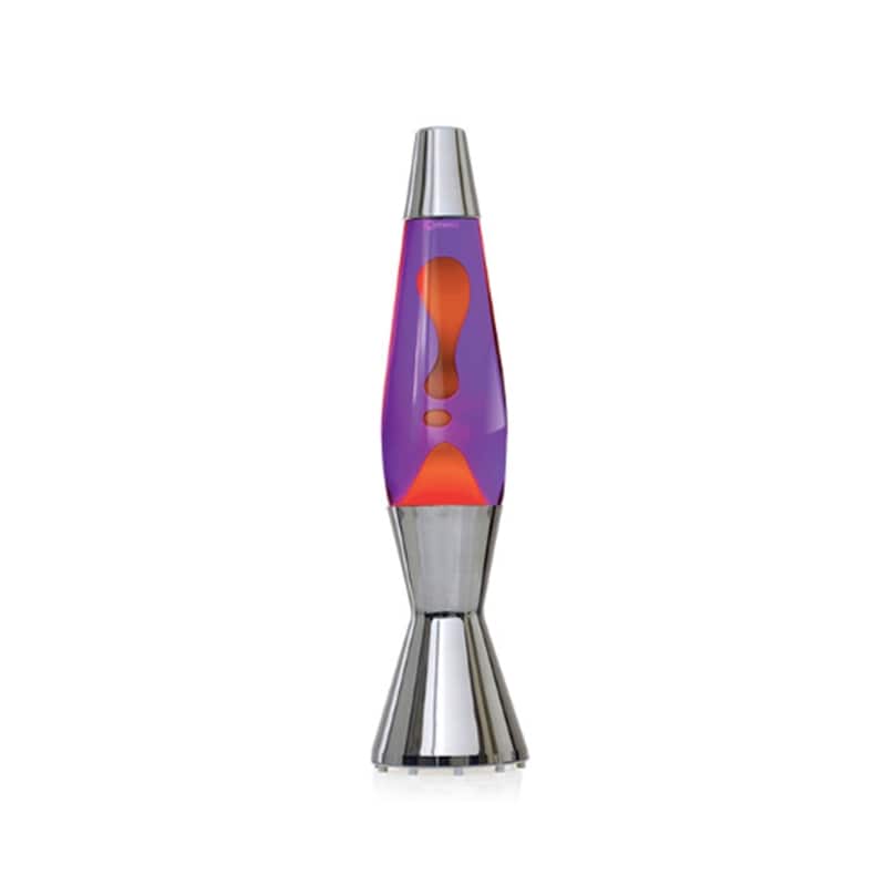 Mathmos - Astro Baby silver lavalampa lila med orange lava