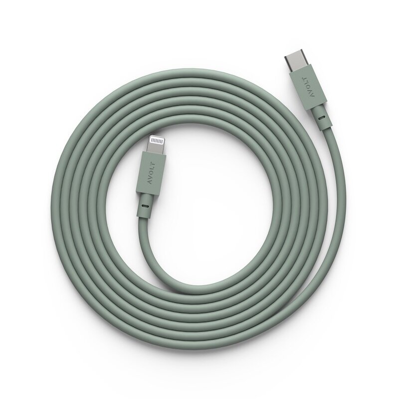 Avolt - Cabel 1 USB-C to lightning 2m oak green