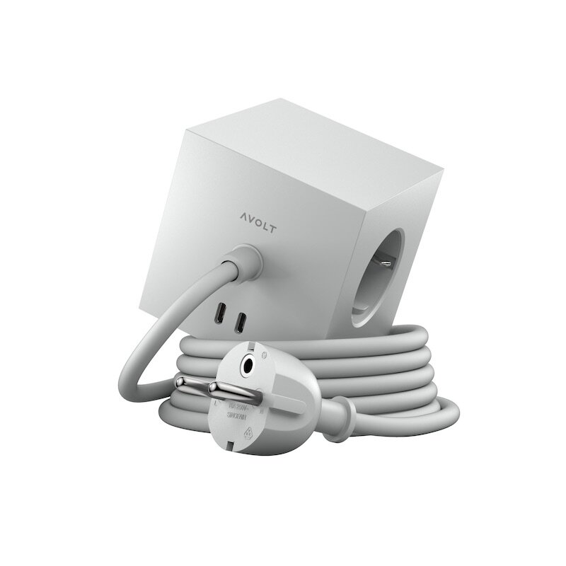 Avolt - Square 1 grenuttag 30W Dual USB-C & Magnetic base 1,8m Gotland Gray
