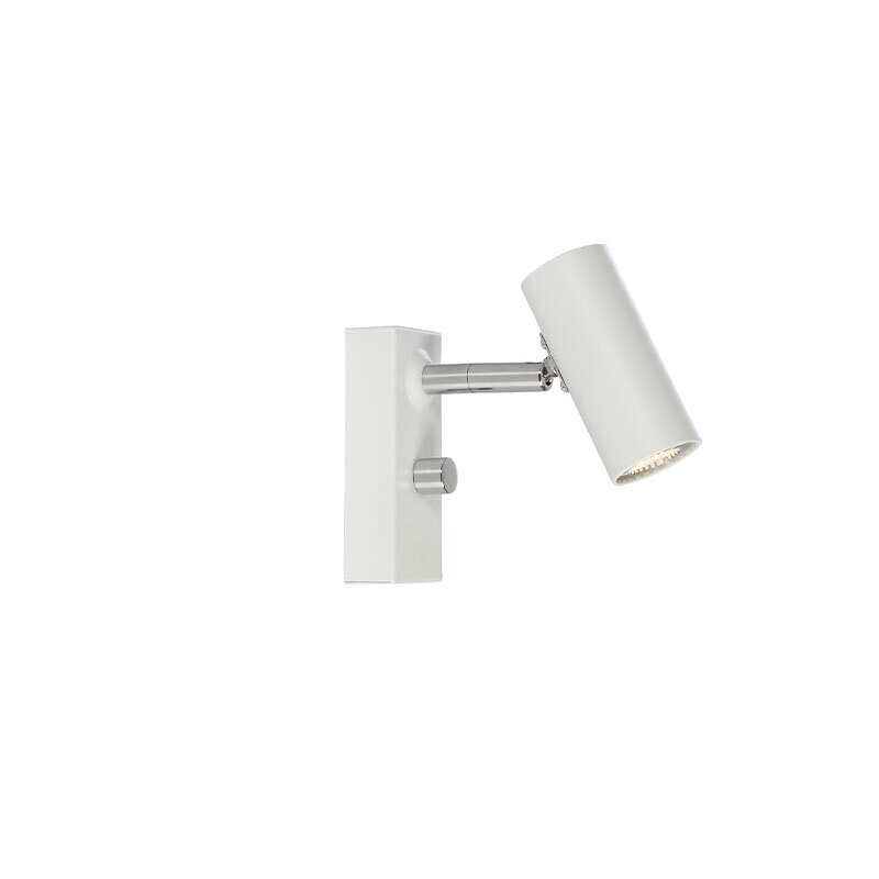 Cato vägglampa enkel mattvit/aluminium