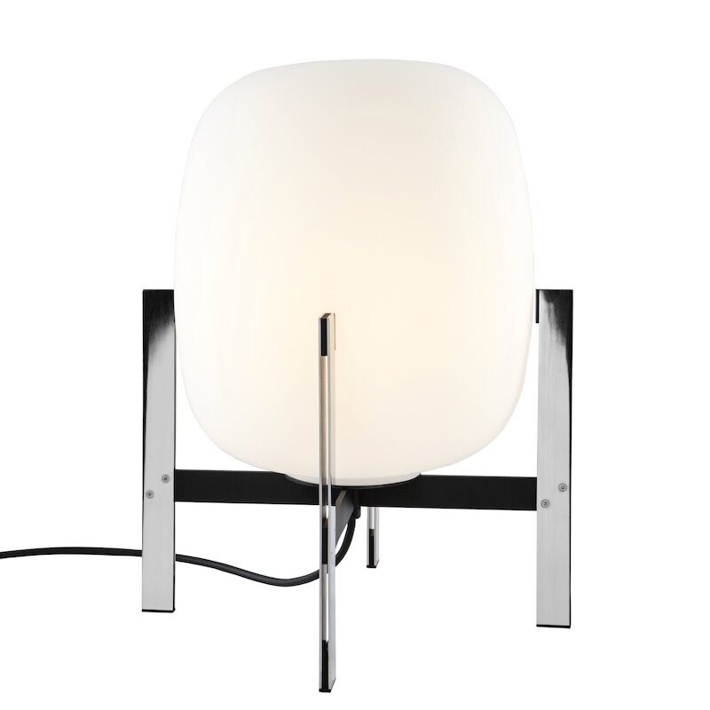 Cesta metalica bordslampa utan handtag opalglas