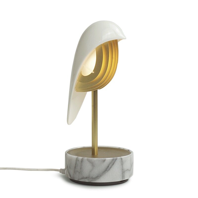 Daqi Concept Chirp bordslampa/väckarklocka white gold