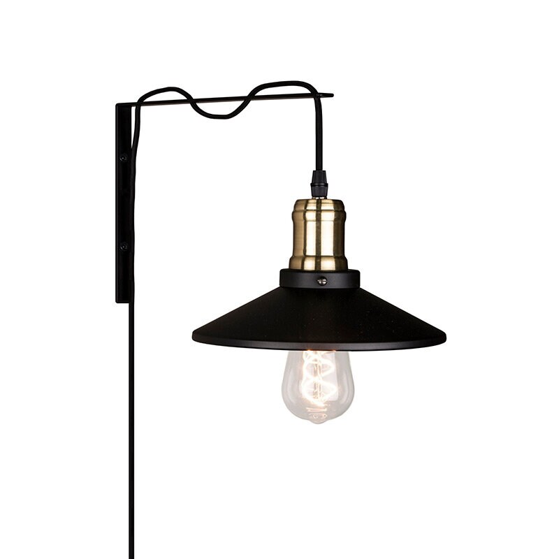 Disc vägglampa svart