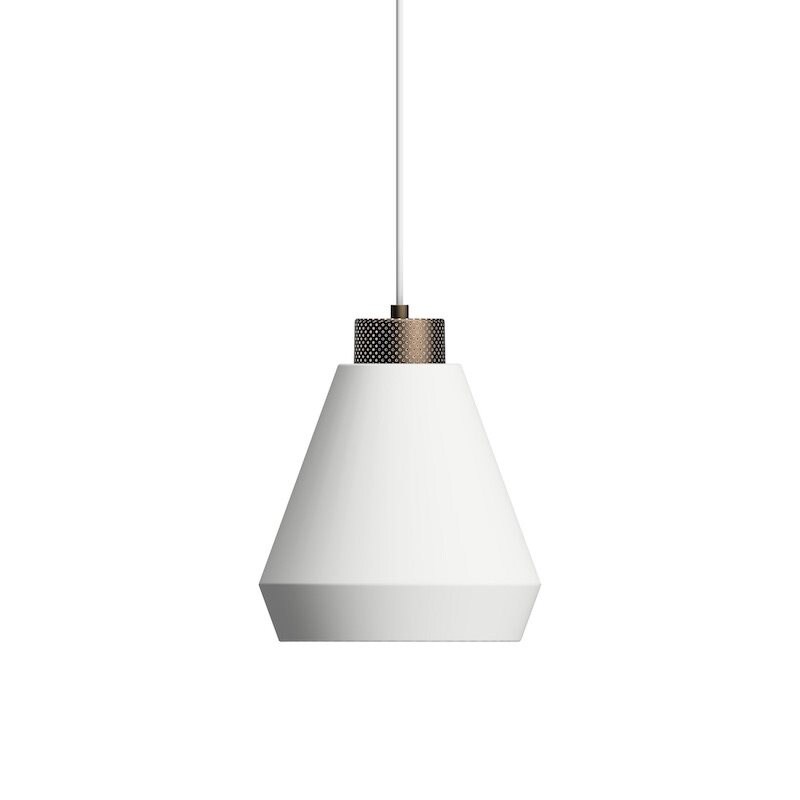 Edge M taklampa mattvit/brons