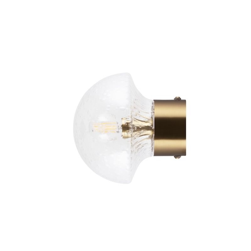 Fungo 16 IP44 vägglampa/plafond klar/borstad mässing