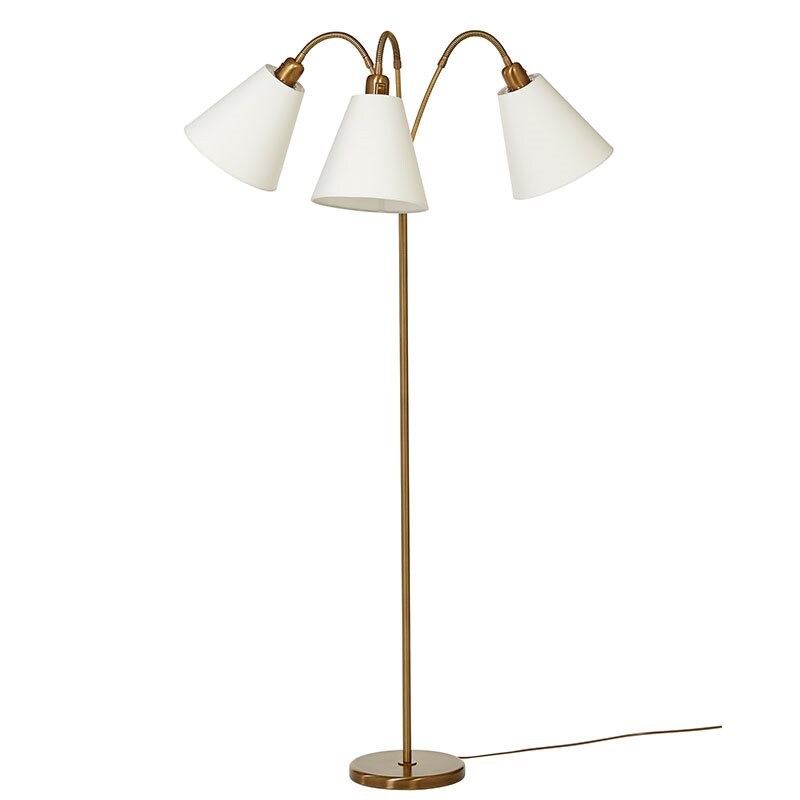 Haga 3-armad golvlampa oxid