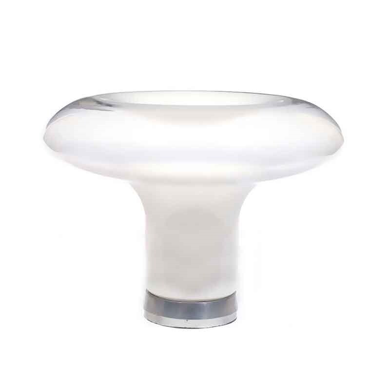 Lesbo bordslampa vitt rökfärgat glas