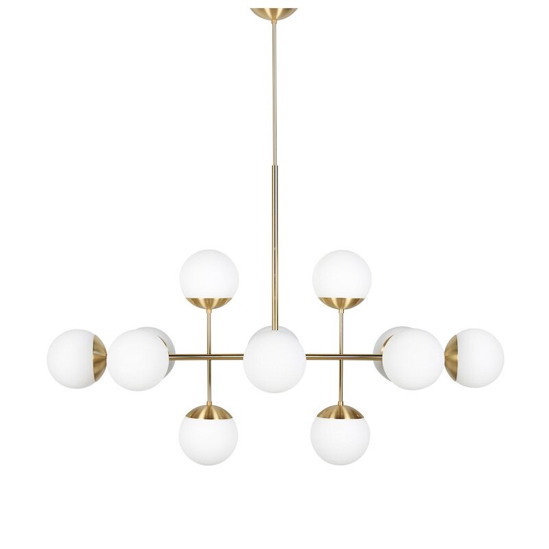 Lord ballroom taklampa mässing/opal glas